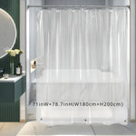 rideau douche transparent moderne plis verticaux aimants lestés 180x200cm écologique imperméable