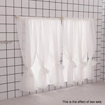 rideaux blancs plissés nœuds tissu translucide shabby chic accessoires poupées miniatures chambre salon