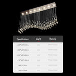 suspension lumineuse moderne cristal transparente argentée led 90 260v