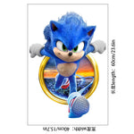 sticker mural 3d sonic bleu blanc rouge moderne adhésif ombre urbain lumière chambre enfant
