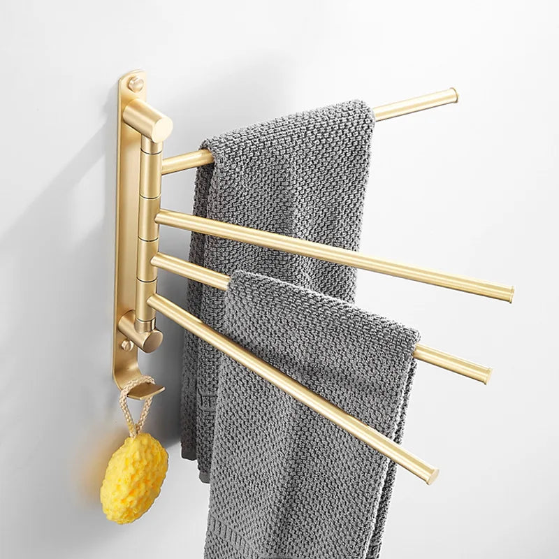 porte serviettes mural doré lisses moderne vis fixations serviettes gant bain