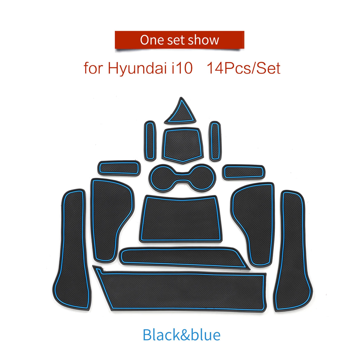 tapis sol voiture hyundai i10 noir rouge antidérapant moderne adhésif