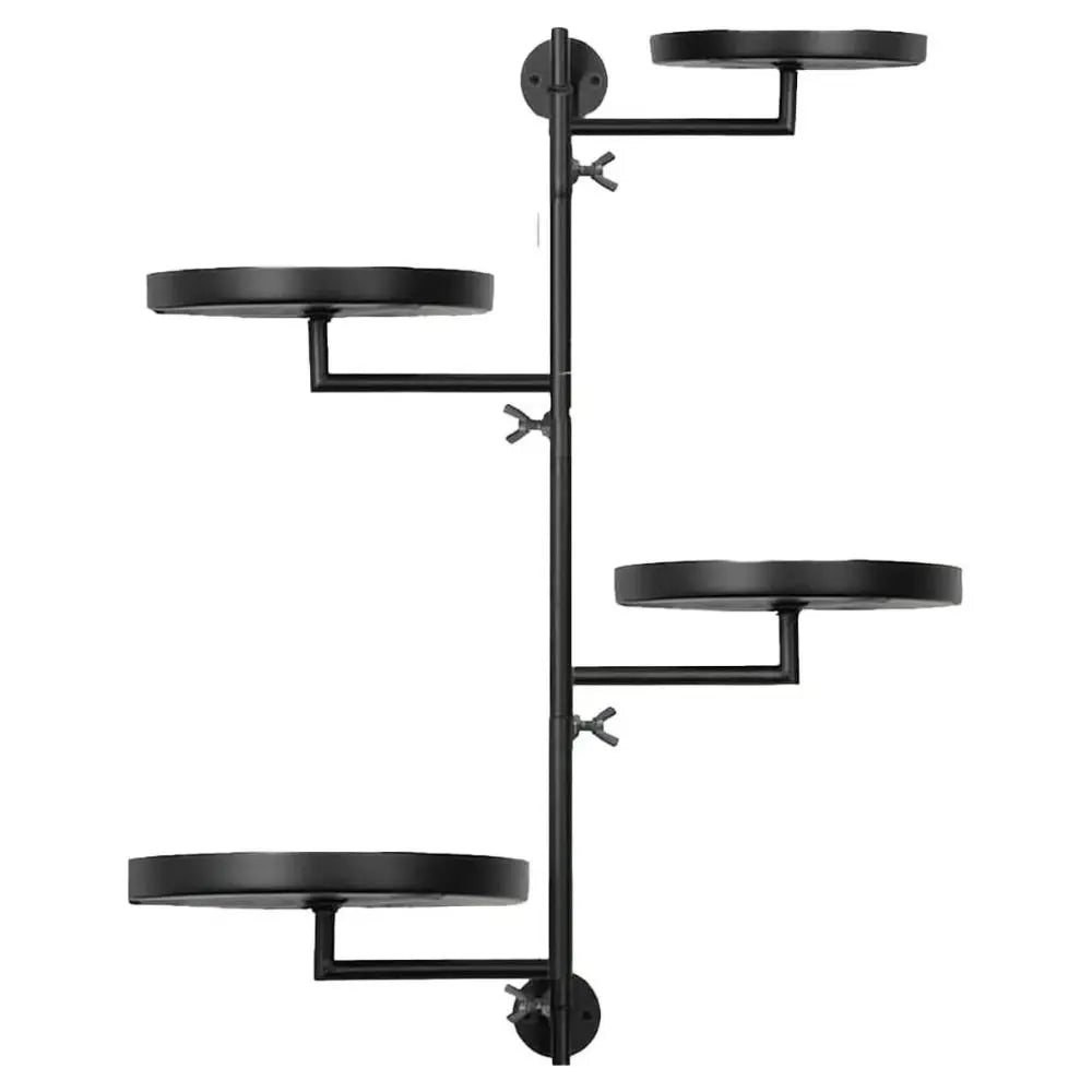 étagère murale industrielle noire rotative vis fixations pots plantes moderne intérieur robuste