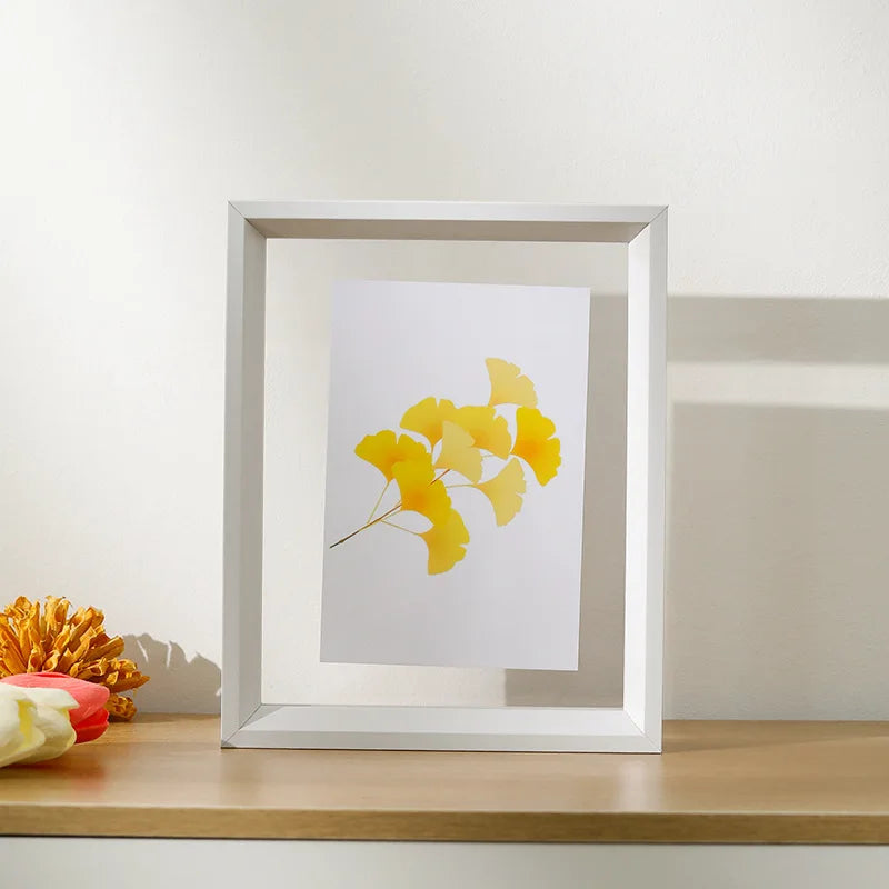 cadre photo acrylique transparent bois naturel minimaliste contemporain table calligraphie décoration murale