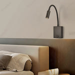 lampe murale flexible moderne noir blanc éclairage cuisine salle manger prise électrique led.angle réglable