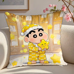 housse coussin carrée décorative dessin animé shin chan blanc lit salon maison