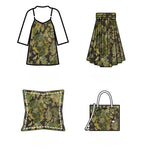 tissu brocart imprimé floral noir vert doré robe jupe coussin sac main polyester respectueux