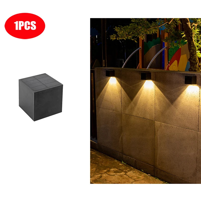 éclairage solaire mural moderne applique noire ip65 abs autoinstallationextérieur decoration