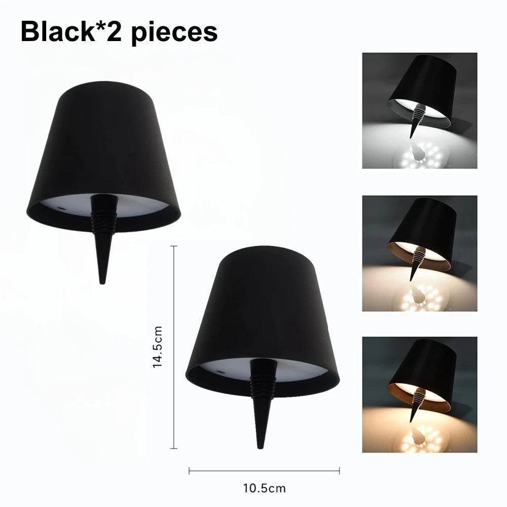 lampe table led rechargeable tactile gris noir doré conique mat moderne base carrée abat
