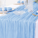 ruban table moderne rayures horizontales bleu clair beige vert olive 90x180cm festifs assiettes fourchettes