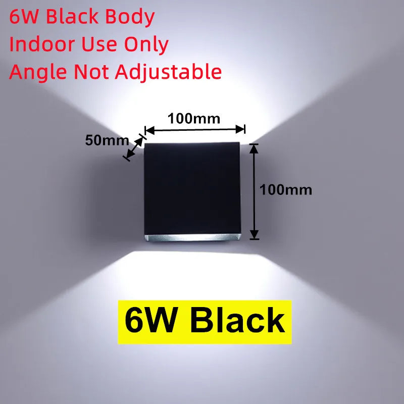 applique murale led moderne noir blanc argent or ip65 résistante 110v 240v