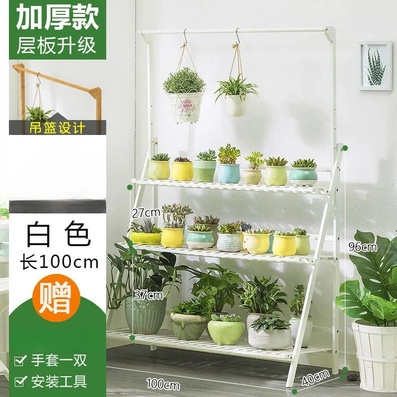 étagère plantes moderne bois naturel pots multicolores fixations grille tailles