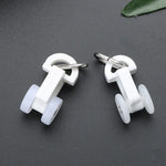 roulettes rideaux rail poulies accessoires électroniques blanc modernes minimalistes anneaux métalliques