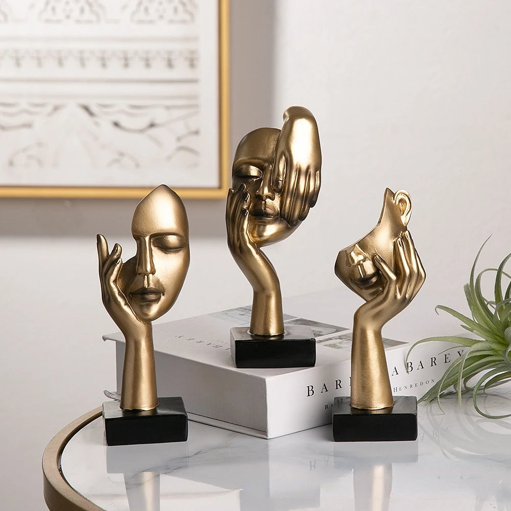 Décoration bureau statue abstraite résine