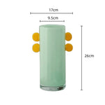 Vase moderne transparent vert clair rouge rose bleu ø17cm ø9.5cm 26cm