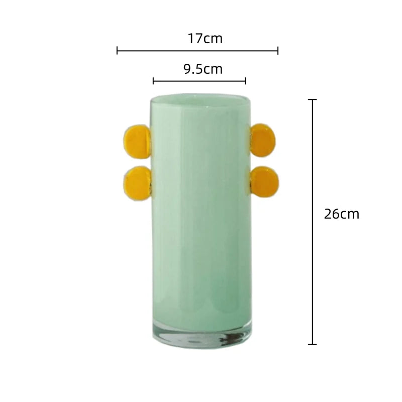 Vase moderne transparent vert clair rouge rose bleu ø17cm ø9.5cm 26cm
