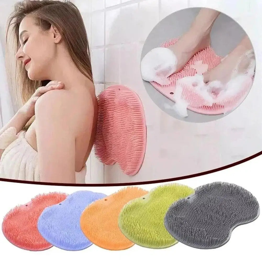 brosse pieds texturée rose bleu orange vert gris moderne bain antidérapante suction cup
