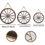 décoration murale bois rustique vintage marron clair rayons symétriques 30cm 25cm 20cm