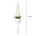 panier suspendu macramé motif géométrique boho chic couleur beige plante incluse fixations decoration maison