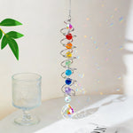 décoration extérieure cristal spirale métallique colorées argent doré moderne fenêtre suncatcher