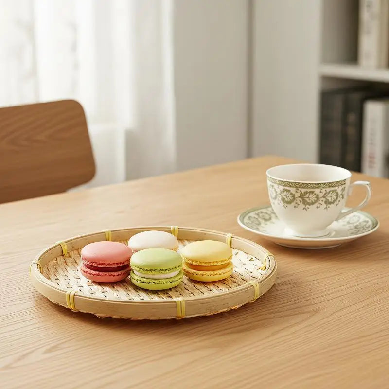 panier ovale bambou tissage fin naturel traditionnel artisanal motifs joncs decoration cuisine organisation comptoir