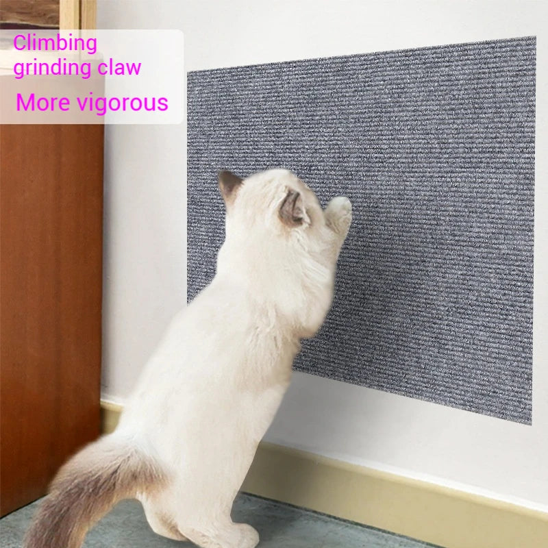 tapis grattage chats gris beige texture tissée adhésif moderne 30x100cm