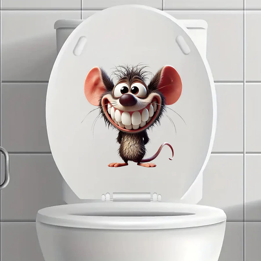 stickers adhésifs dessin animé souris chat singe décoration salle bain amovible pvc