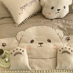 Parure de lit enfant ours brodé coton