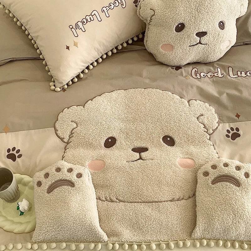 Parure de lit enfant ours brodé coton