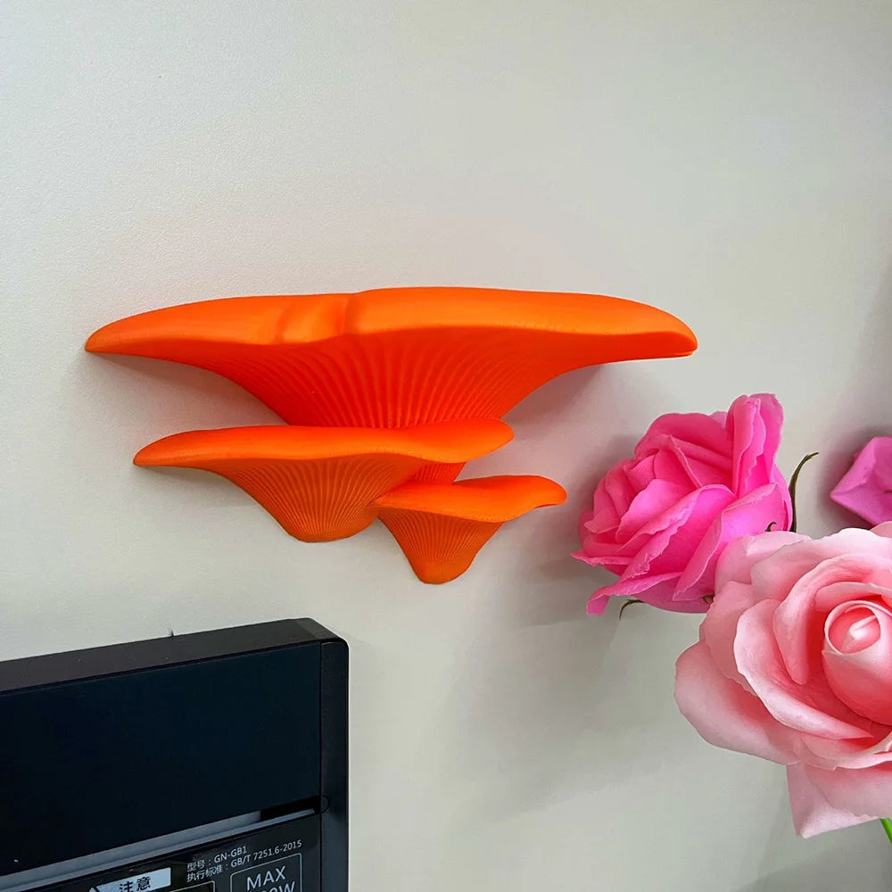support mural moderne bougies champignon rayures vertes orange rouge blanc adhésif