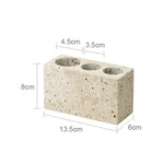 ensemble accessoires salle bain travertin beige distributeur savon pot coton support savon diffuseur