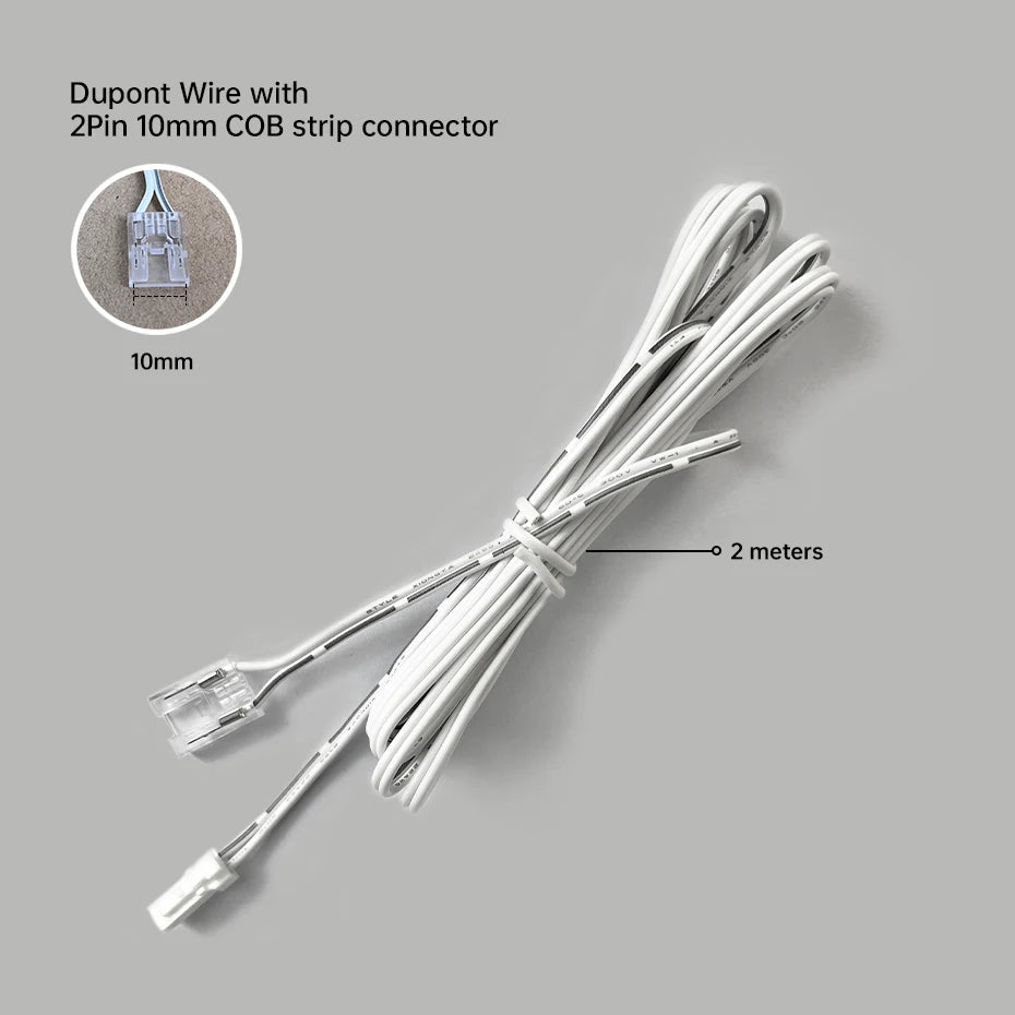 câble extension dupont connecteur cob 24v blanc moderne 2m 5mm 8mm 10mm lisse certification