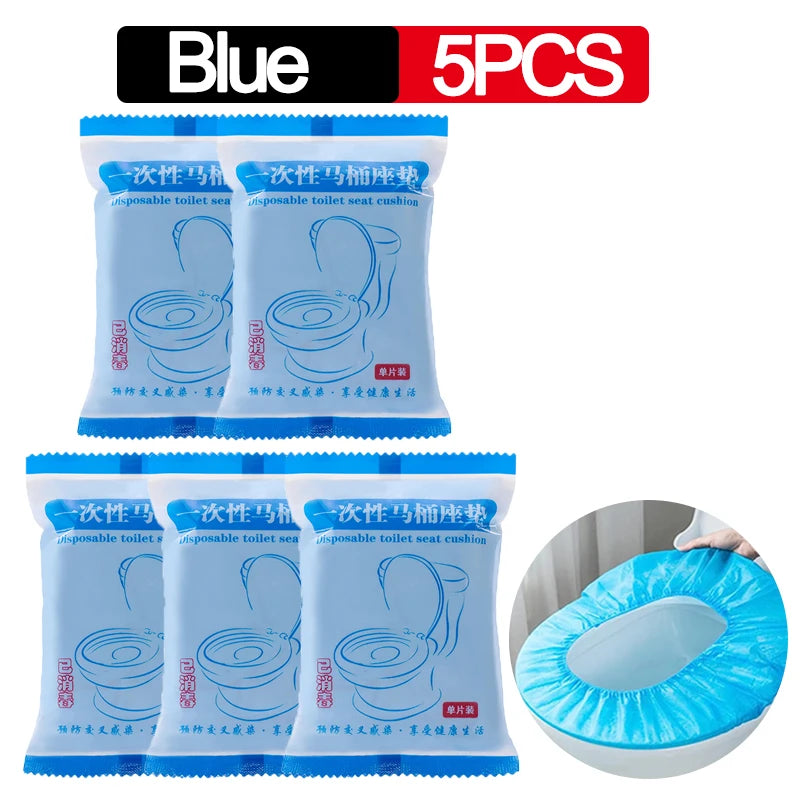 couvre siege toilette jetable bleu clair adhesif hygienique pratique non tissé respectueux environnement sac