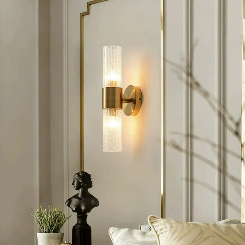 lampe murale moderne or blanc texture glace craquelée éclairage quotidien salle manger chambre coucher