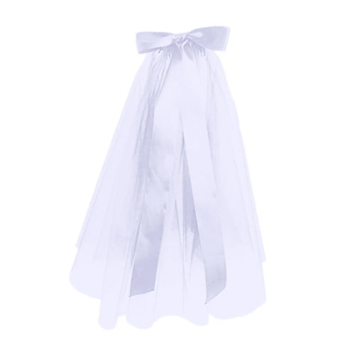voile mariage tulle noir blanc classique élégant noeud papillon femme translucide courte taille shoulders
