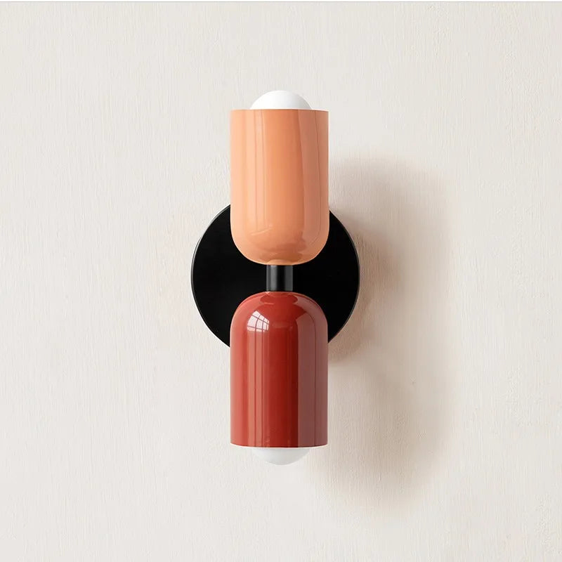 applique murale moderne led noir rouge verte minimaliste fixee mur éclairage cuisine salle manger