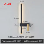 lampe murale moderne minimaliste noir interrupteur bouton chambre entrée étude fixée mur LED