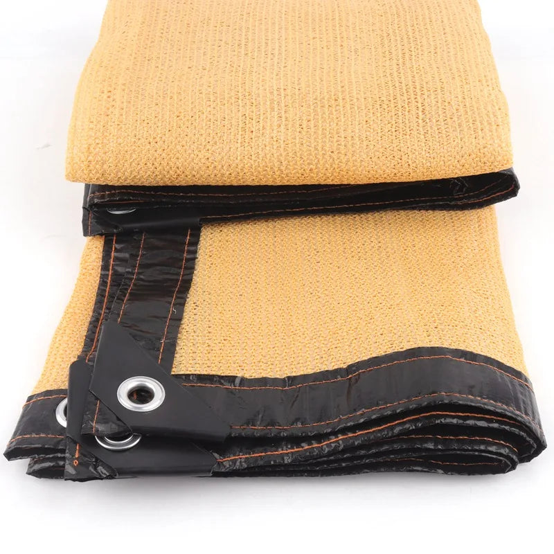 voile d'ombrage solaire beige filet protection jardin terrasse balcon bordure noire