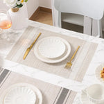 Set de table PVC double face bleu rectangle sur table moderne