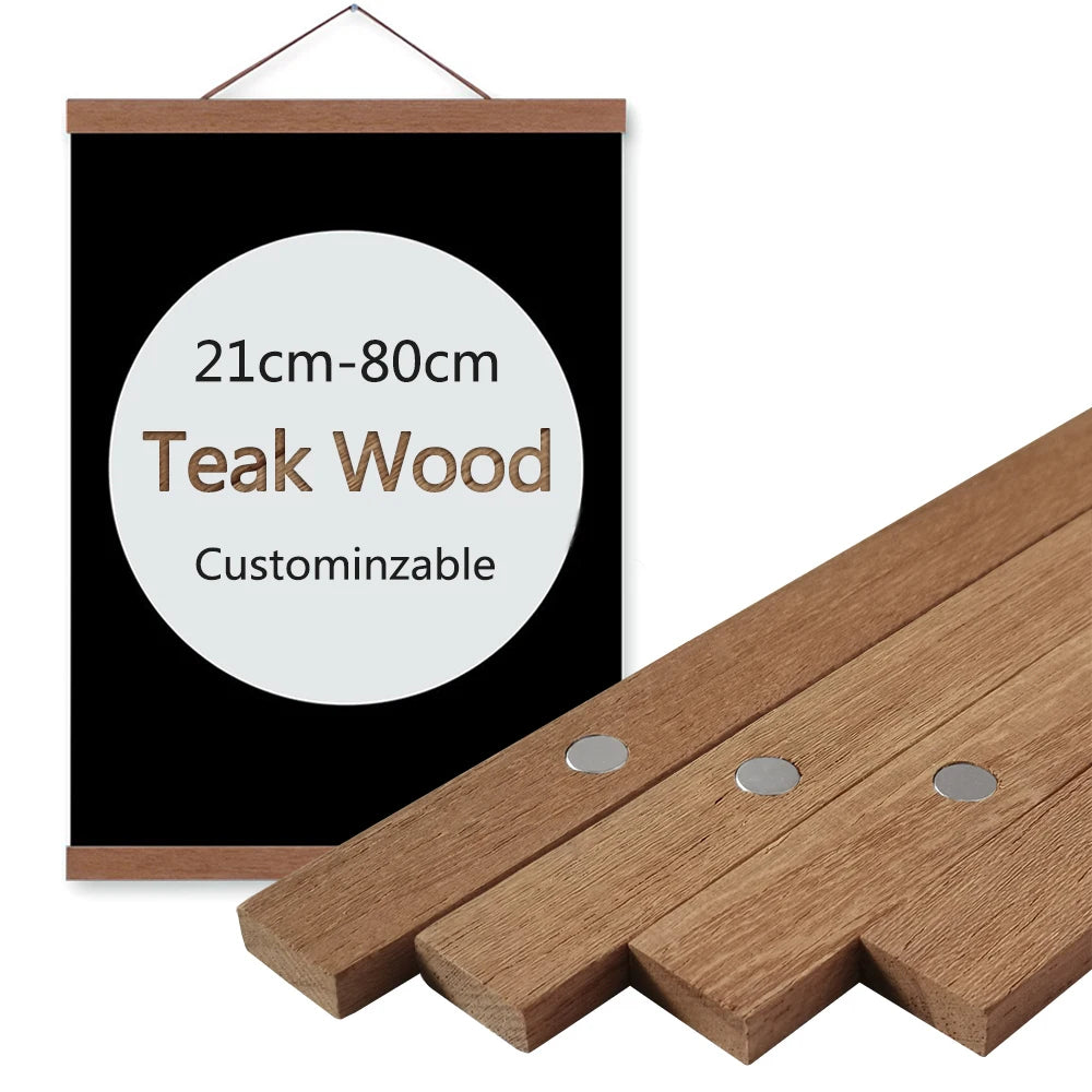Cadre mural moderne bois teck noir blanc or 30cm 40cm 50cm.pin