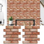 panneau décoratif mural brique rouge brun moderne 3d autocollant 30x30cm gris beige rustique