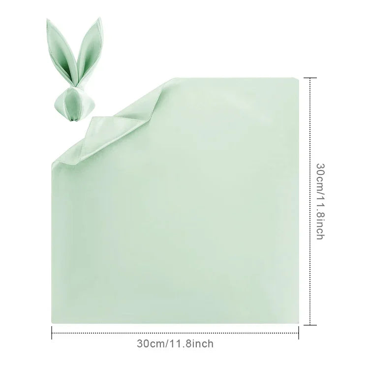 serviettes table rose pâle bleu royal beige clair modernes 12 pièces satinées polyester