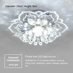 lampe moderne transparente cristal fleur dorée élégante LED autoinstallation chambre salon
