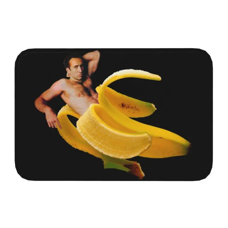 tapis moderne anti dérapant polyester noir jaune vert banane