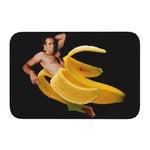 tapis moderne anti dérapant polyester noir jaune vert banane