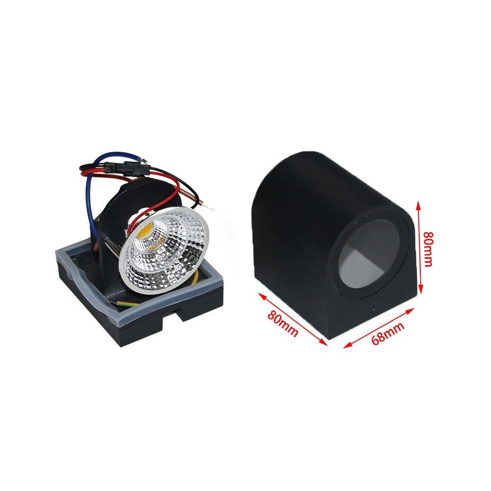 applique murale led moderne noir blanc 80x80 150x80 flux 249 2000 lumens.gca