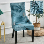 housse chaise velours extensible imprimé floral fauteuil salle manger moderne décoration