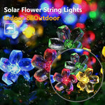 guirlande lumineuse fleurs multicolore moderne extérieure led solaire ip65 12m 100leds jardin decoration festive