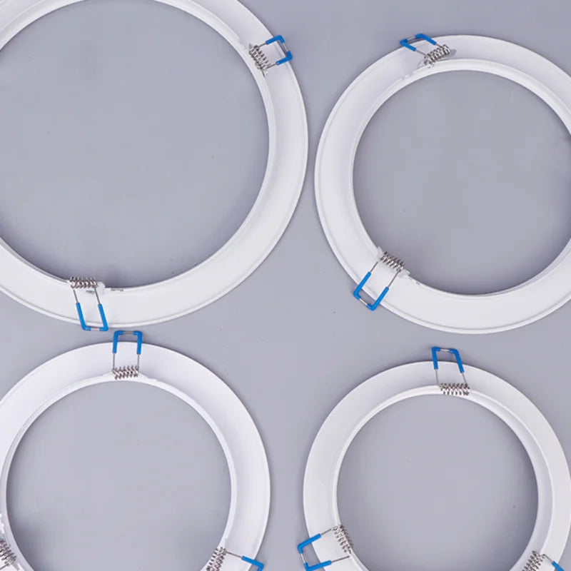 anneaux lumineux blancs modernes spots led encastrables adaptable anneaux fixation tringles blancs opaques