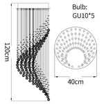 suspension lumineuse moderne cristal transparente haute 80cm 120cm 150cm 200cm 240cm 300cm